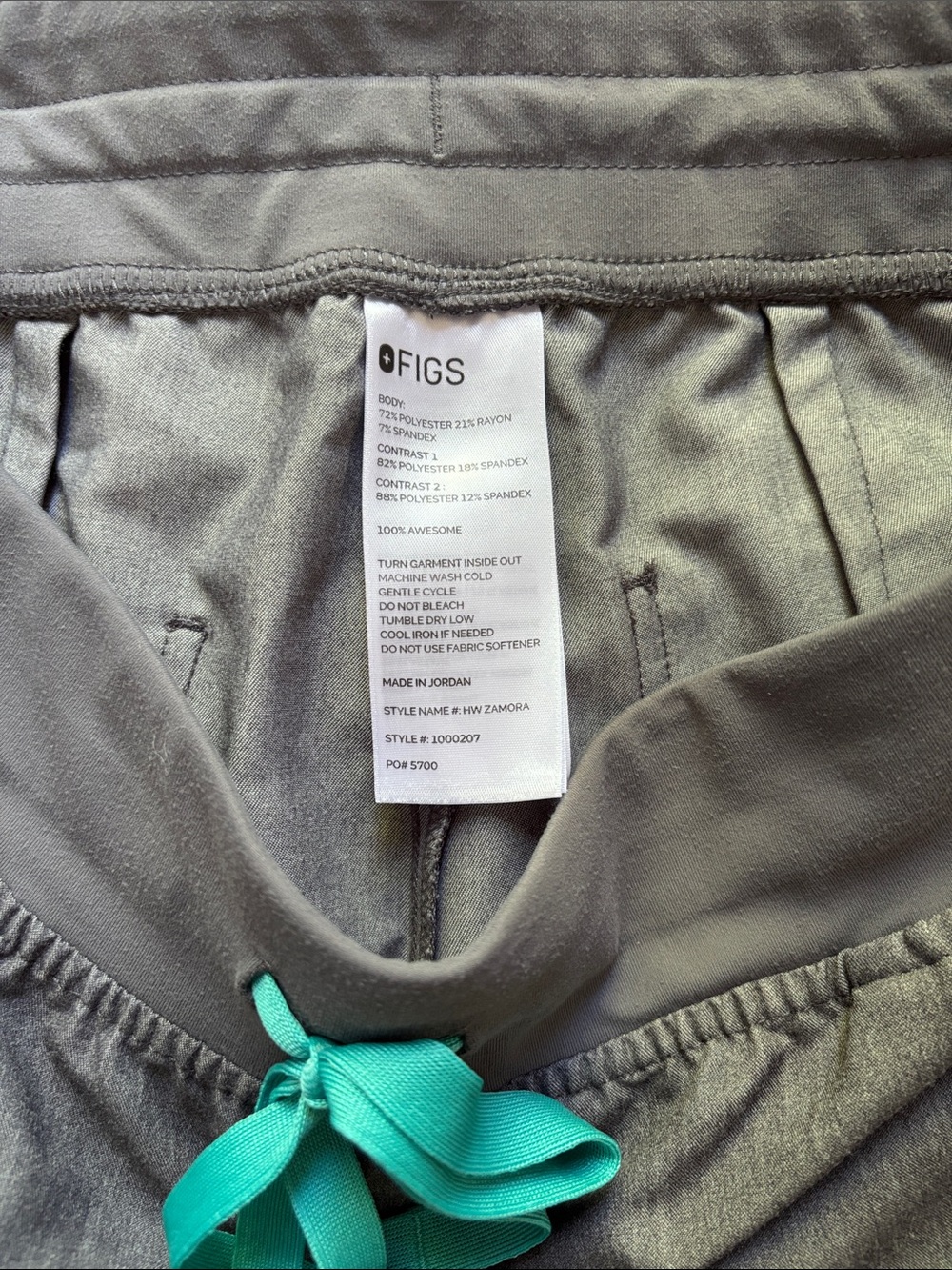 FIGS Women Gray Drawstring Jogger Scrub Pants, XL tall - Picture 2 of 3